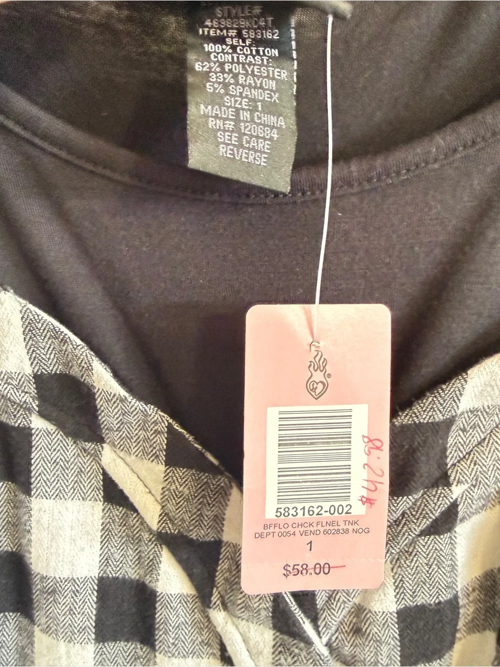 Torrid Black & White Plaid Buffalo Check Flannel Dress Size 1 (1x) - Picture 4 of 4